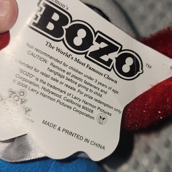 LARRY HARMANS NWT VINTAGE BOZO THE CLOWN STUFFED TOY - Picture 3 of 4